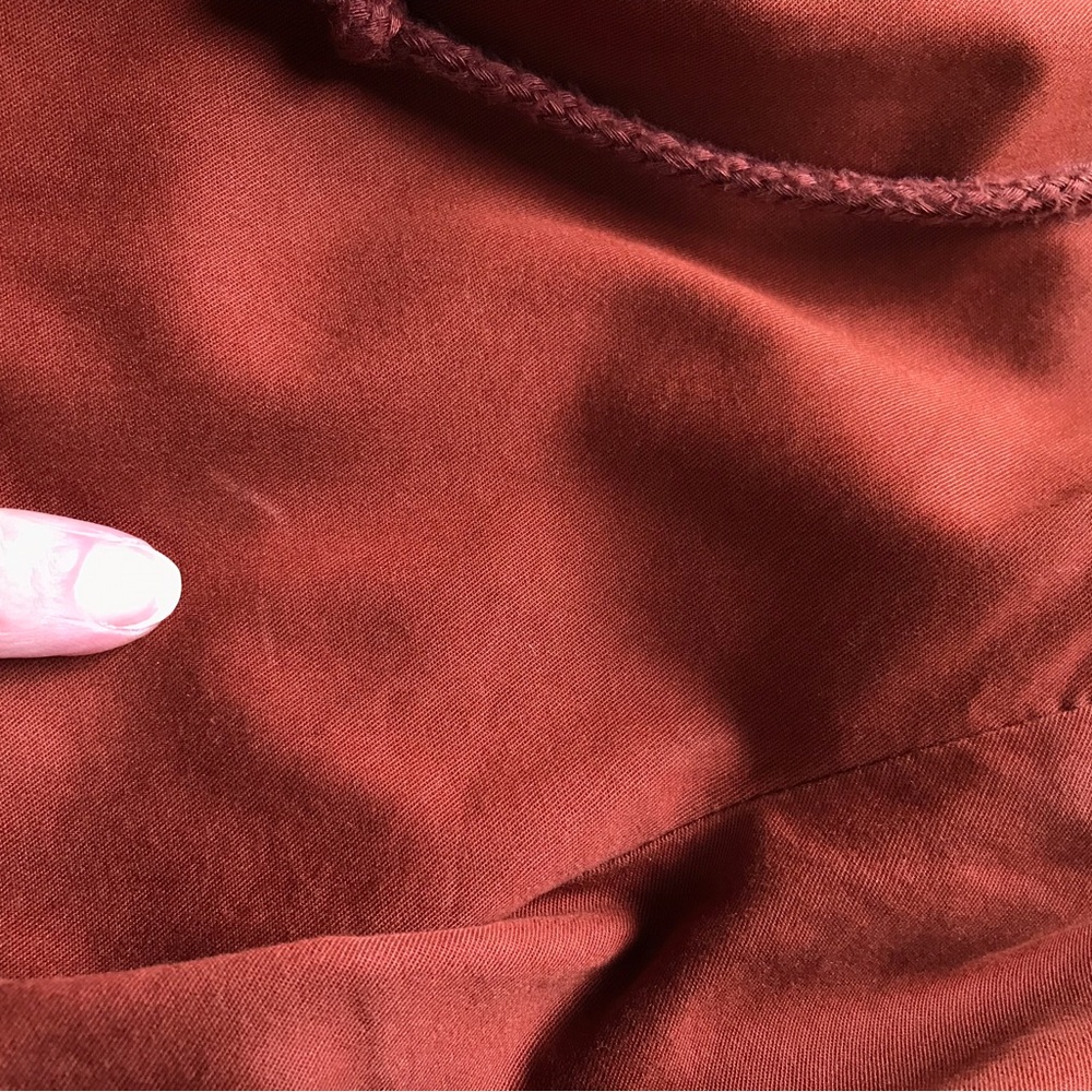 F21 Burnt Sienna Red-Brown Hooded Longline Utility Jacket - M - Picture 13 of 13